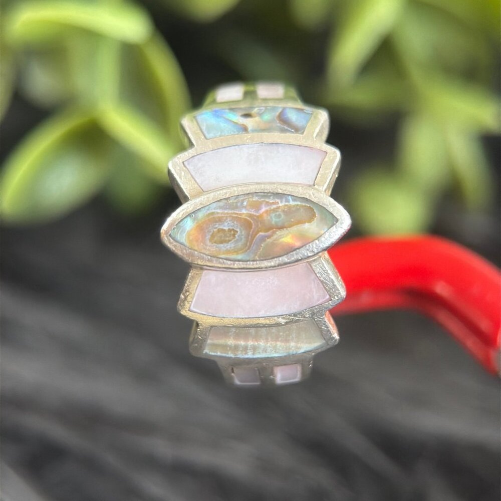 Silver 925 Mop/Abalone Ring - image 2